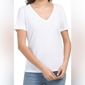 Classic White T shirt V-Neck cotton shirt Theory T shirt short sleeves Size M
